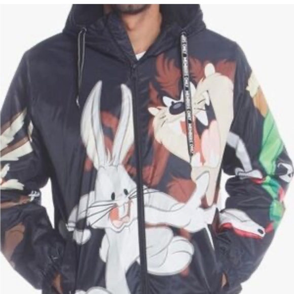Warner Bros. Other - VTG Looney Tunes Bugs Taz Members Only Placement Hooded Jacket Size M Men